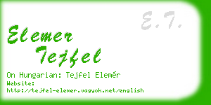 elemer tejfel business card