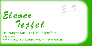 elemer tejfel business card